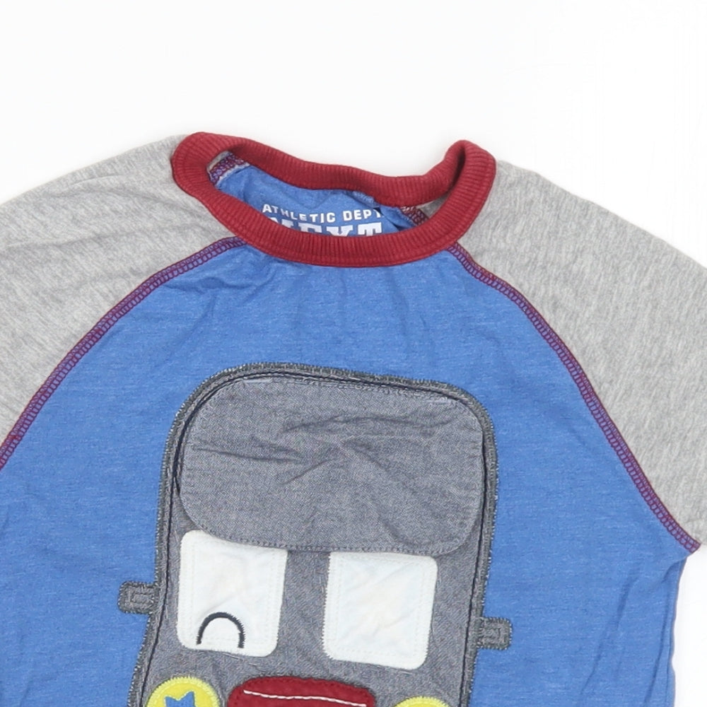 NEXT Boys Multicoloured  Cotton Basic T-Shirt Size 2-3 Years Crew Neck  - Bus