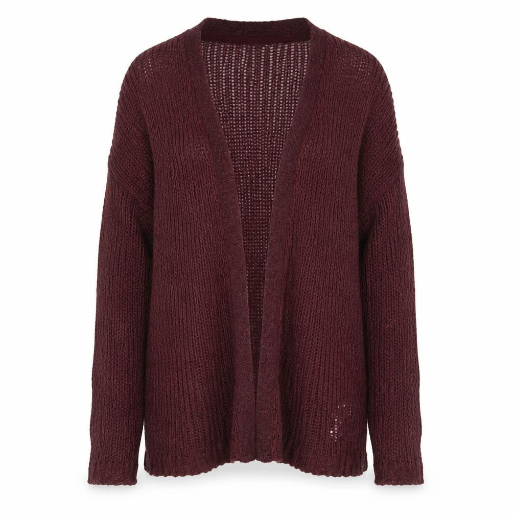 Jacquelin Exclusive Womens Purple V-Neck  Acrylic Cardigan Jumper Size M