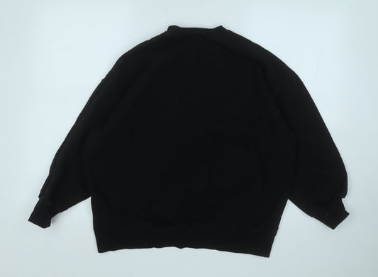 Primark Womens Black  Cotton Pullover Sweatshirt Size 10