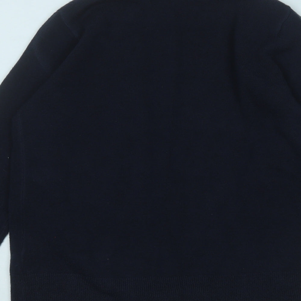 Marks and Spencer Womens Blue V-Neck  Acrylic Pullover Jumper Size S