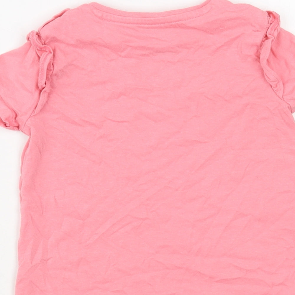 F&F Baby Pink  Cotton Basic T-Shirt Size 18-24 Months Crew Neck Pullover