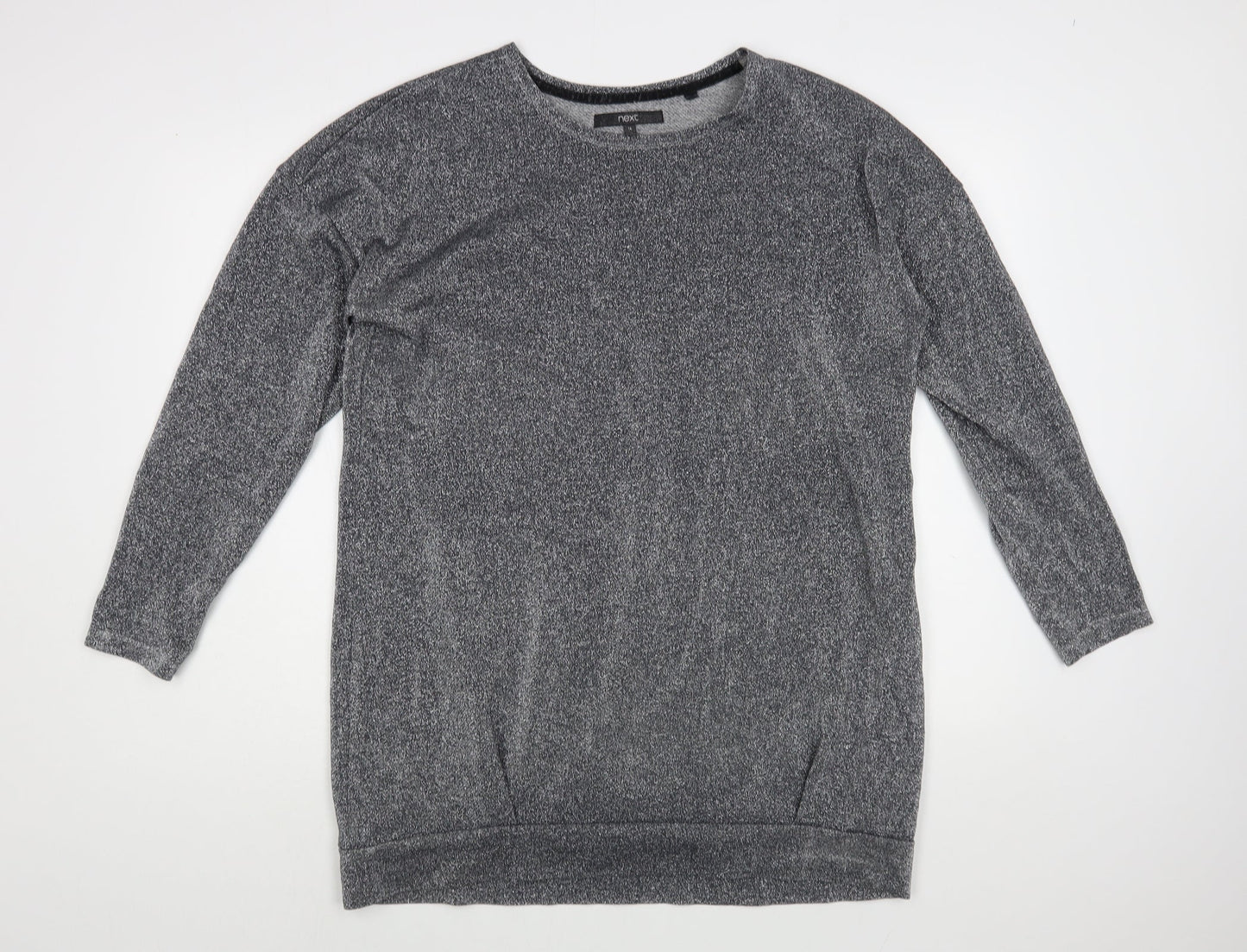 NEXT Womens Silver Boat Neck  Cotton Pullover Jumper Size 14