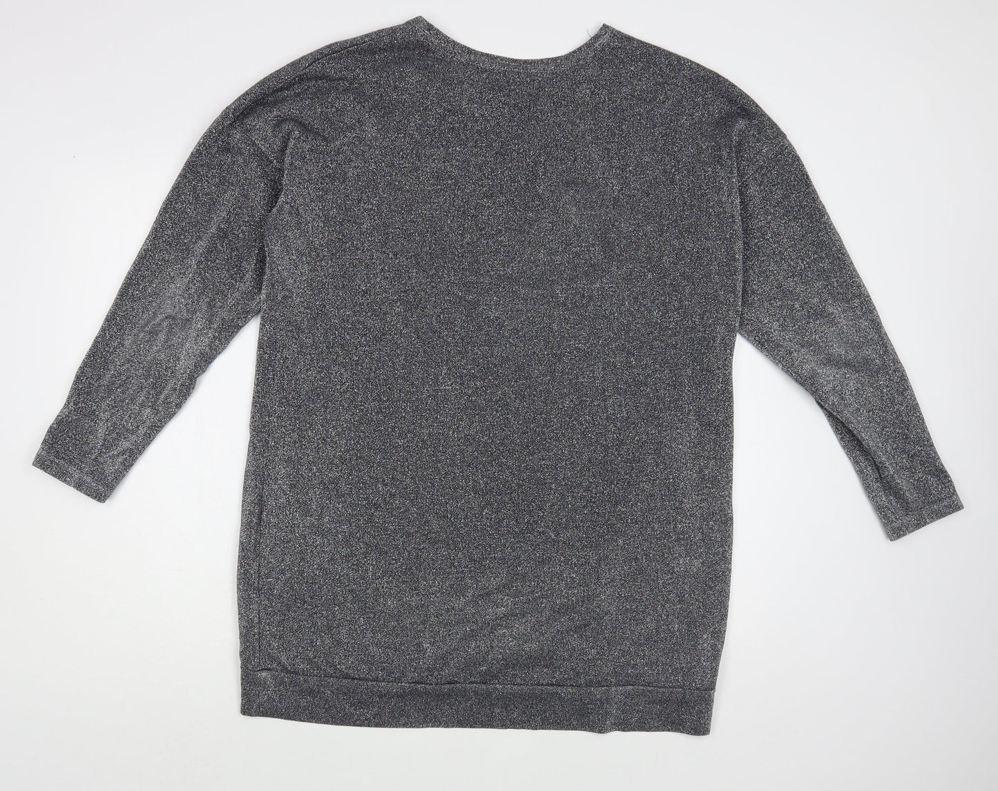 NEXT Womens Silver Boat Neck  Cotton Pullover Jumper Size 14