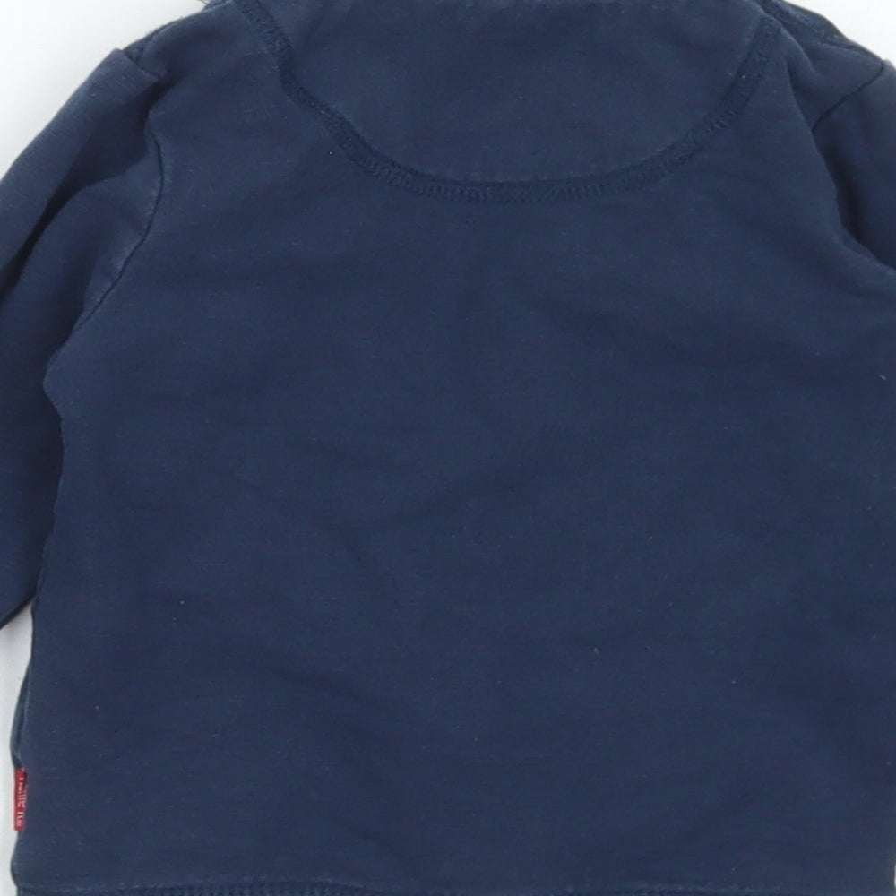 name it Boys Blue  Cotton Full Zip Jumper Size 9-12 Months