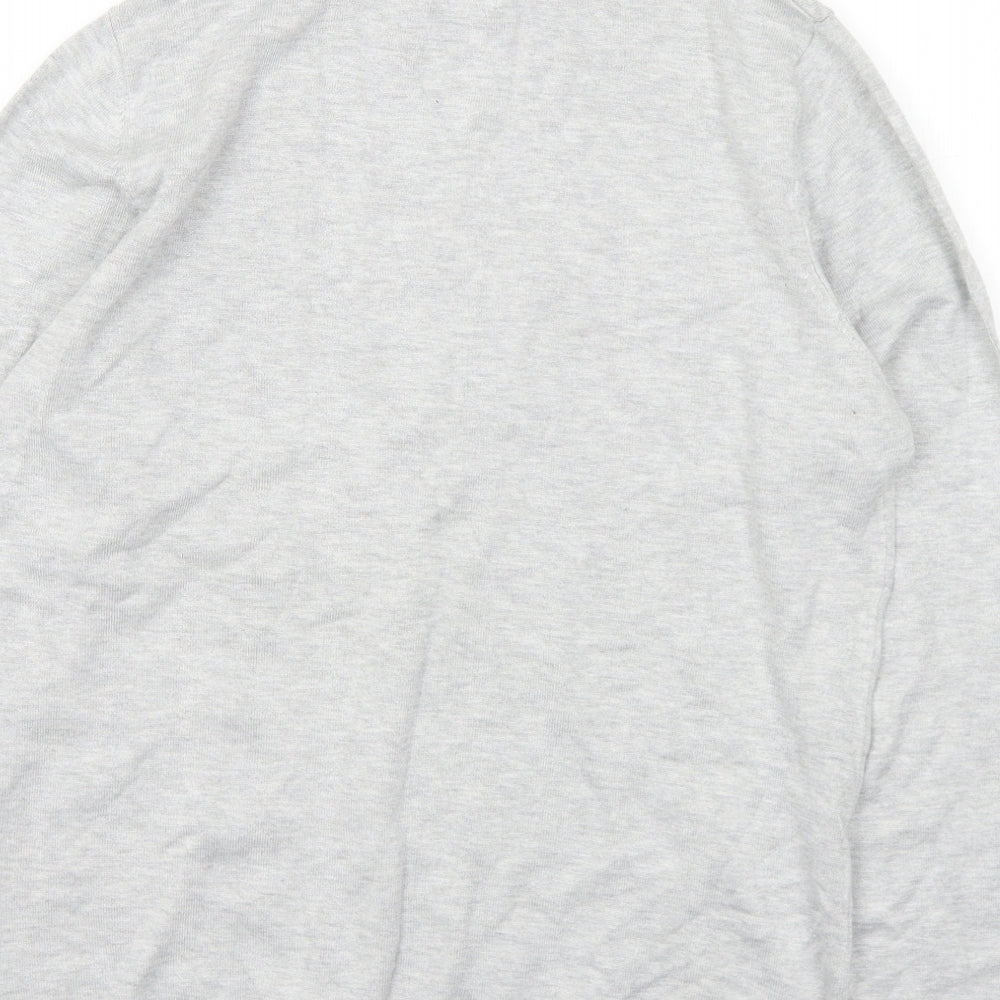Pull&Bear Mens Grey Roll Neck  Viscose Pullover Jumper Size M