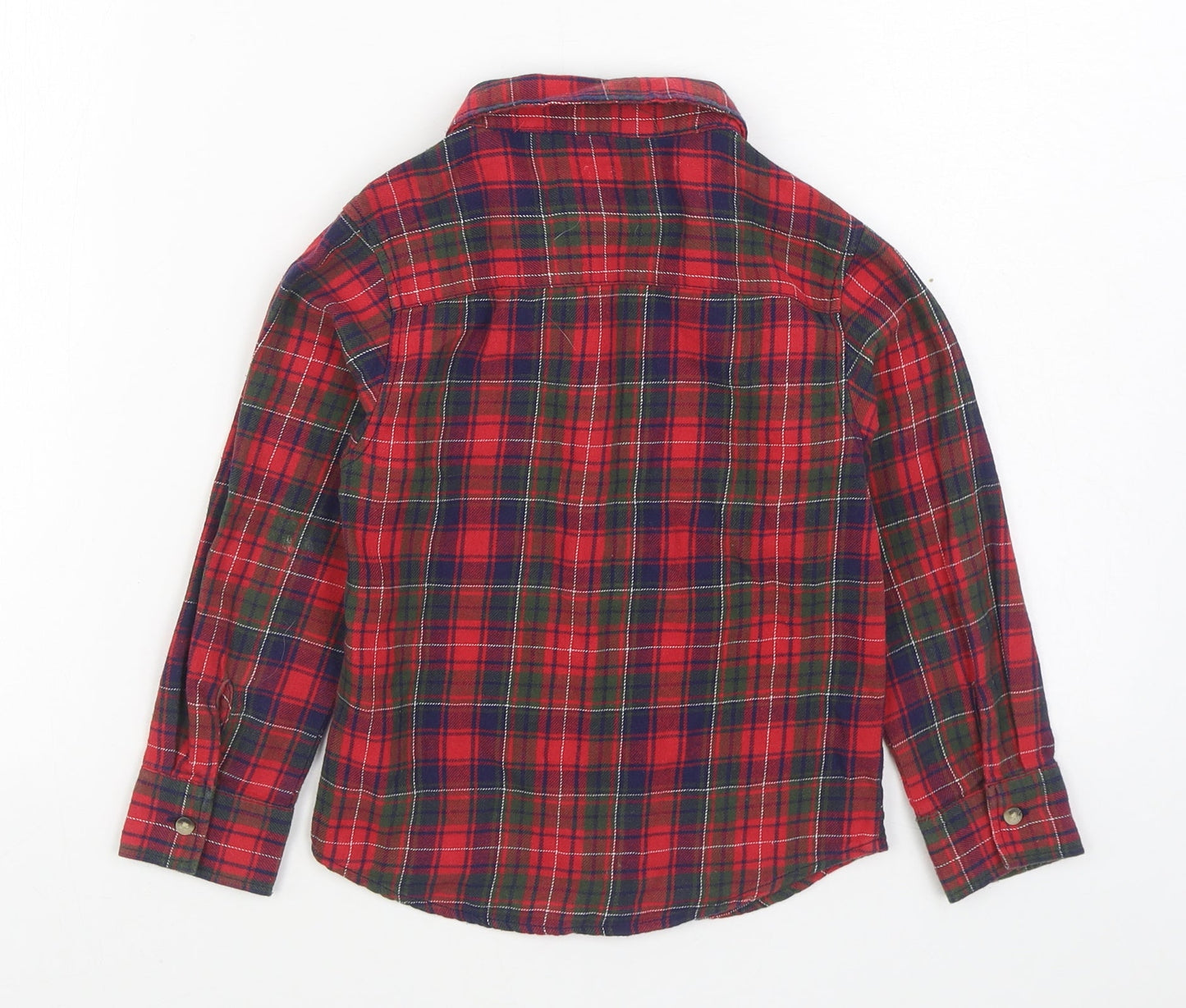 Urban Rascals Boys Red Plaid 100% Cotton Basic Button-Up Size 4-5 Years Collared Button