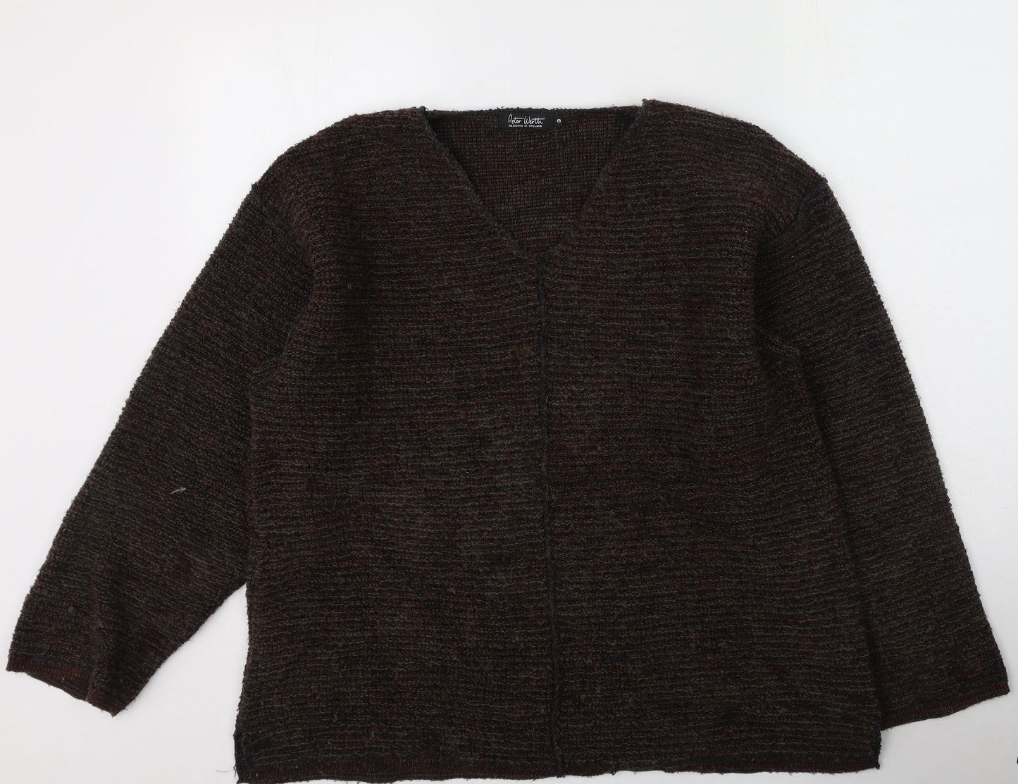 Peter Werth Womens Brown Round Neck  Acrylic Pullover Jumper Size 4