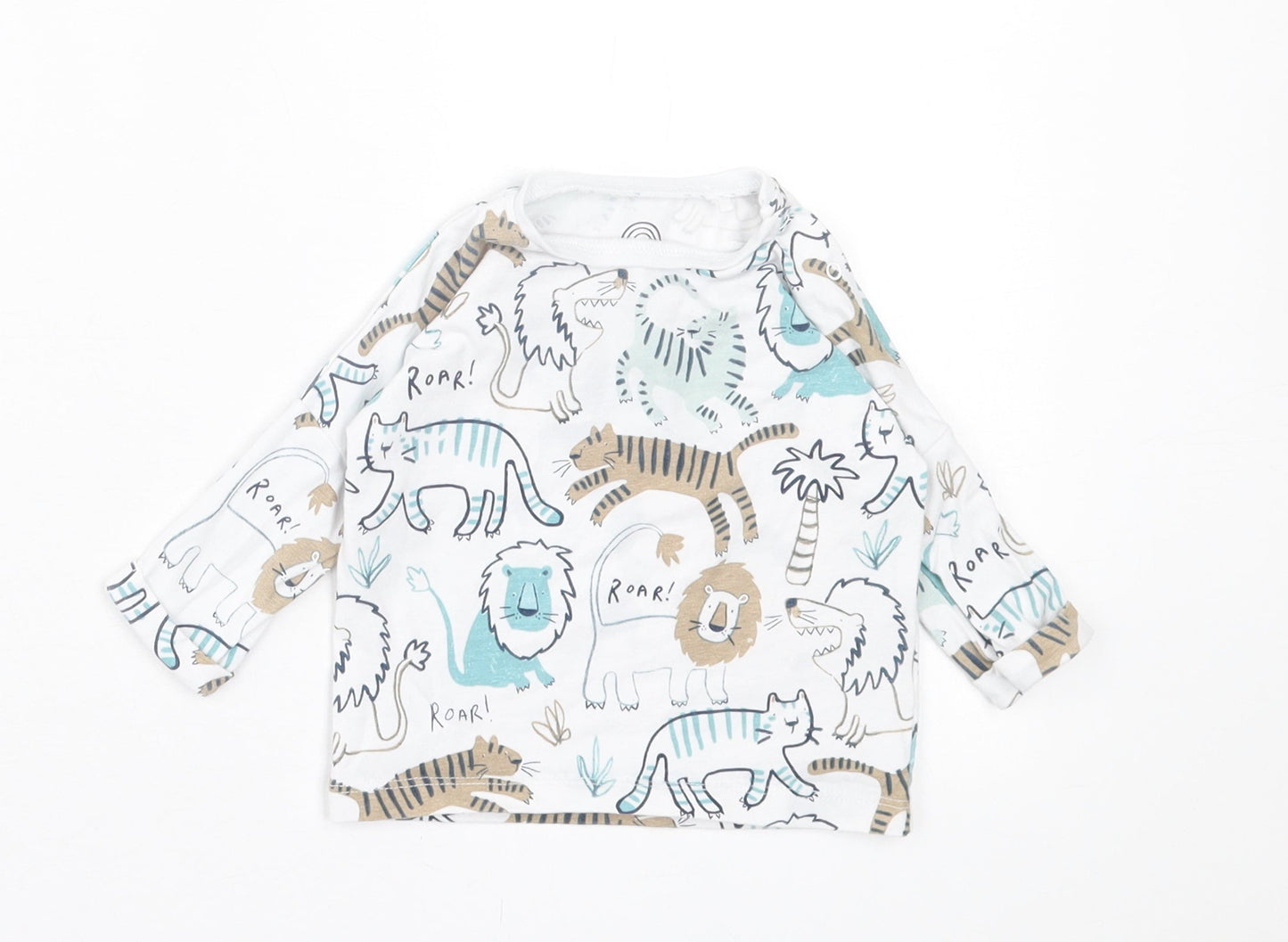 NEXT Baby Multicoloured Geometric Cotton Basic Casual Size 0-3 Months Crew Neck Button