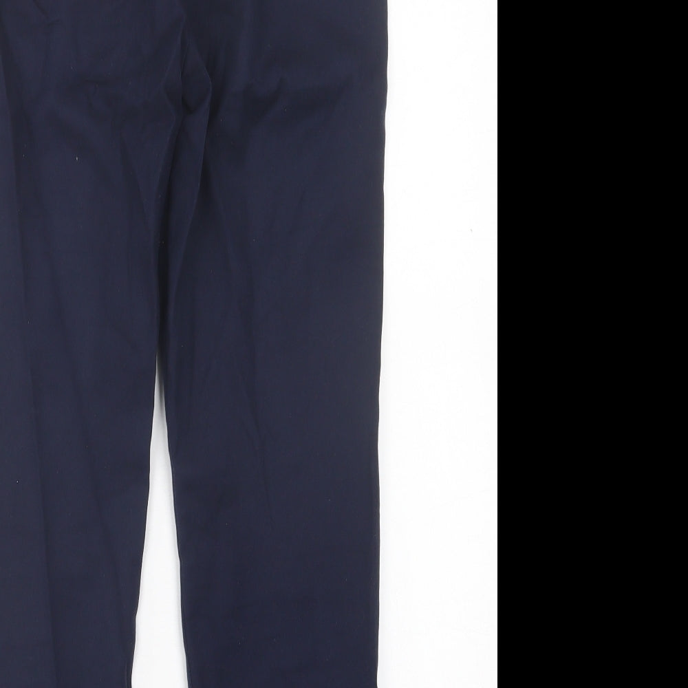 f7f Womens Blue  Polyester Trousers  Size 12 L25 in Regular Hook & Eye