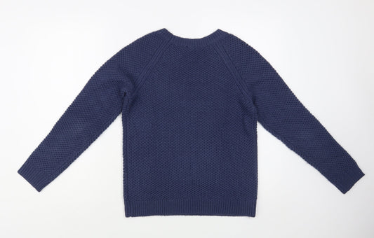 Gap Womens Blue Scoop Neck  Acrylic Pullover Jumper Size M