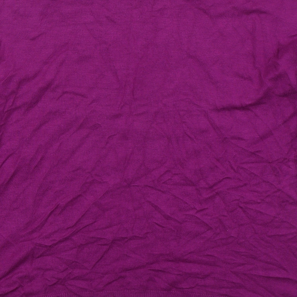 Bonmarché Womens Purple Crew Neck  Viscose Pullover Jumper Size 14