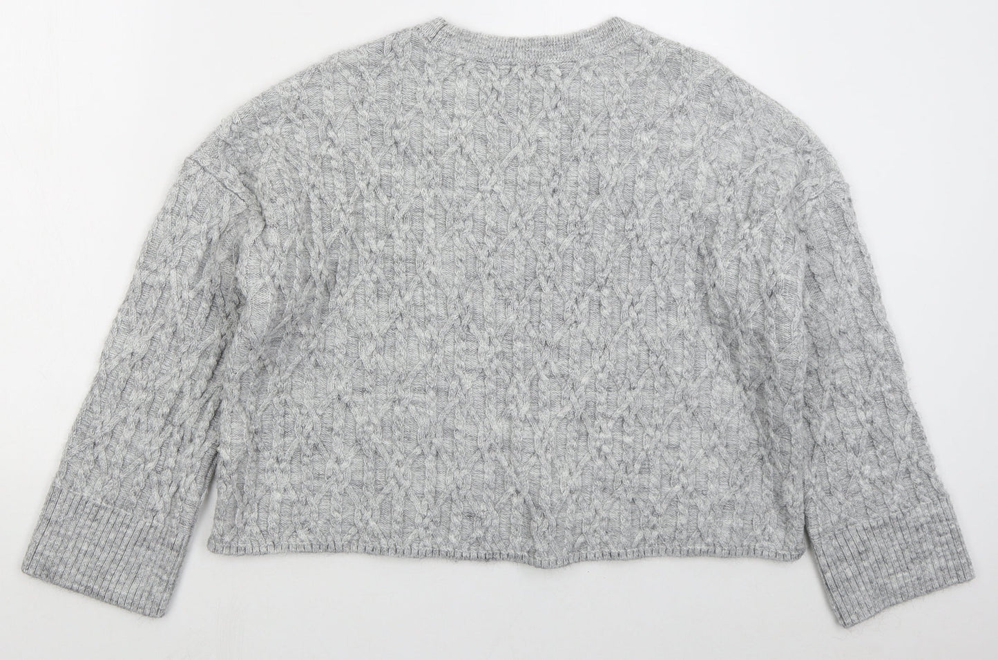 River Island Womens Grey Crew Neck  Acrylic Pullover Jumper Size L