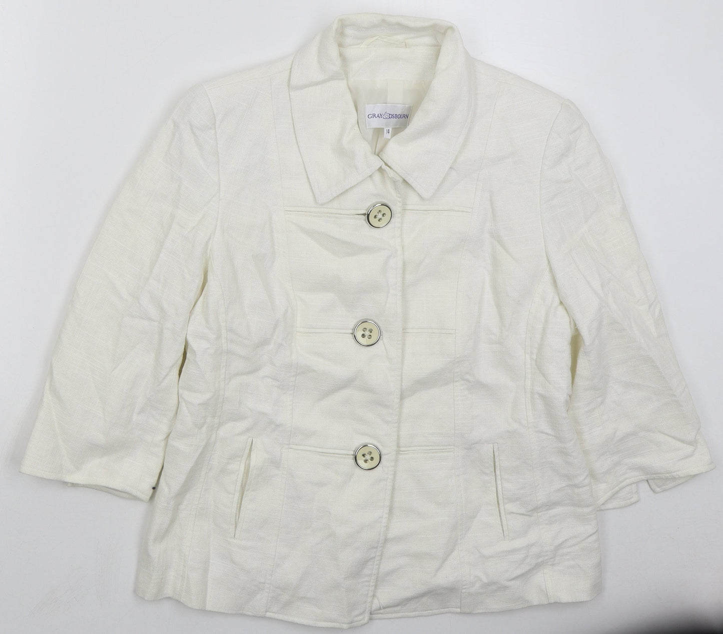 Gray & Osborne Womens Red   Pea Coat Coat Size 14  Button