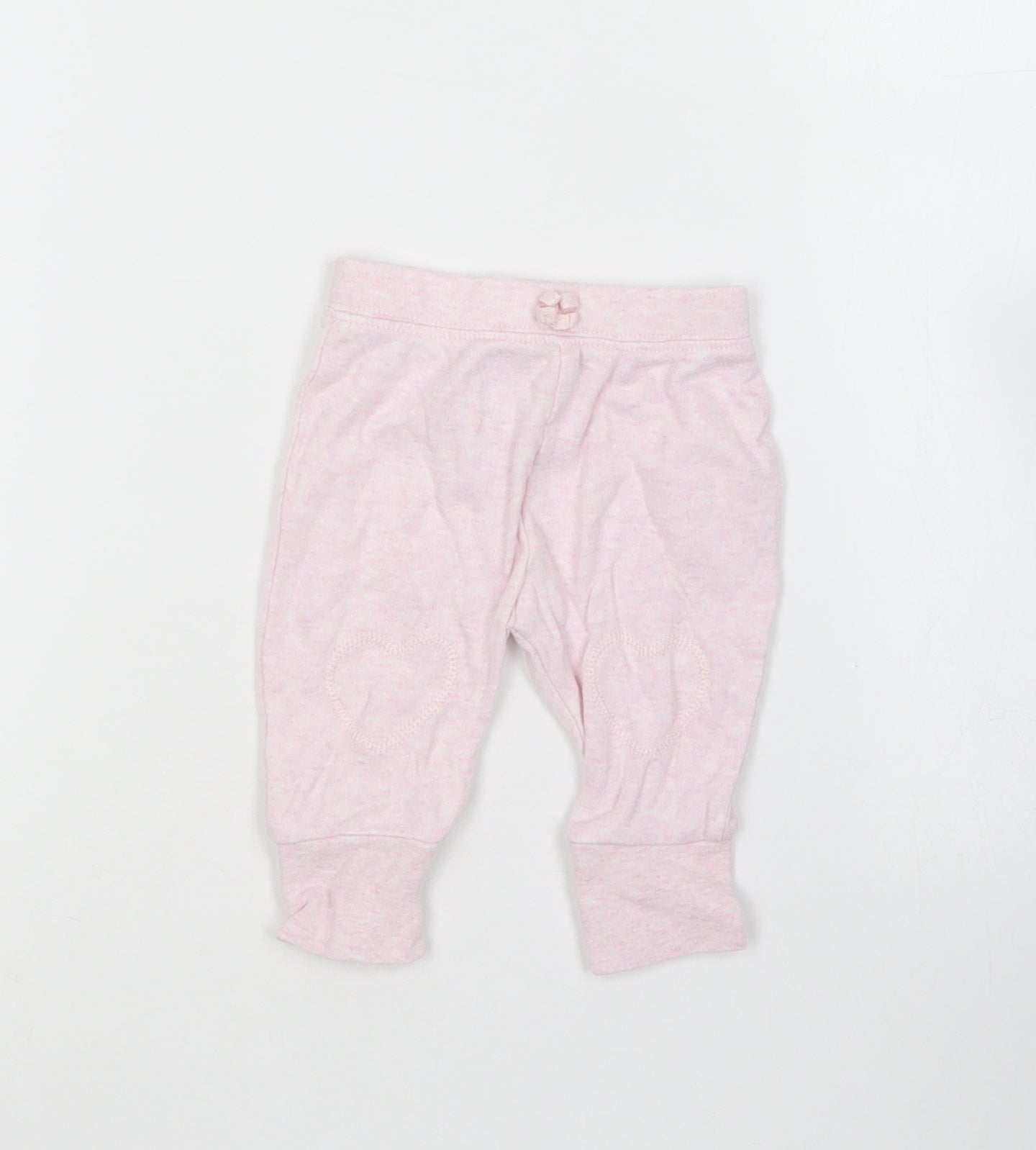 George Girls Pink  Cotton Jogger Leggings Size 0-3 Months