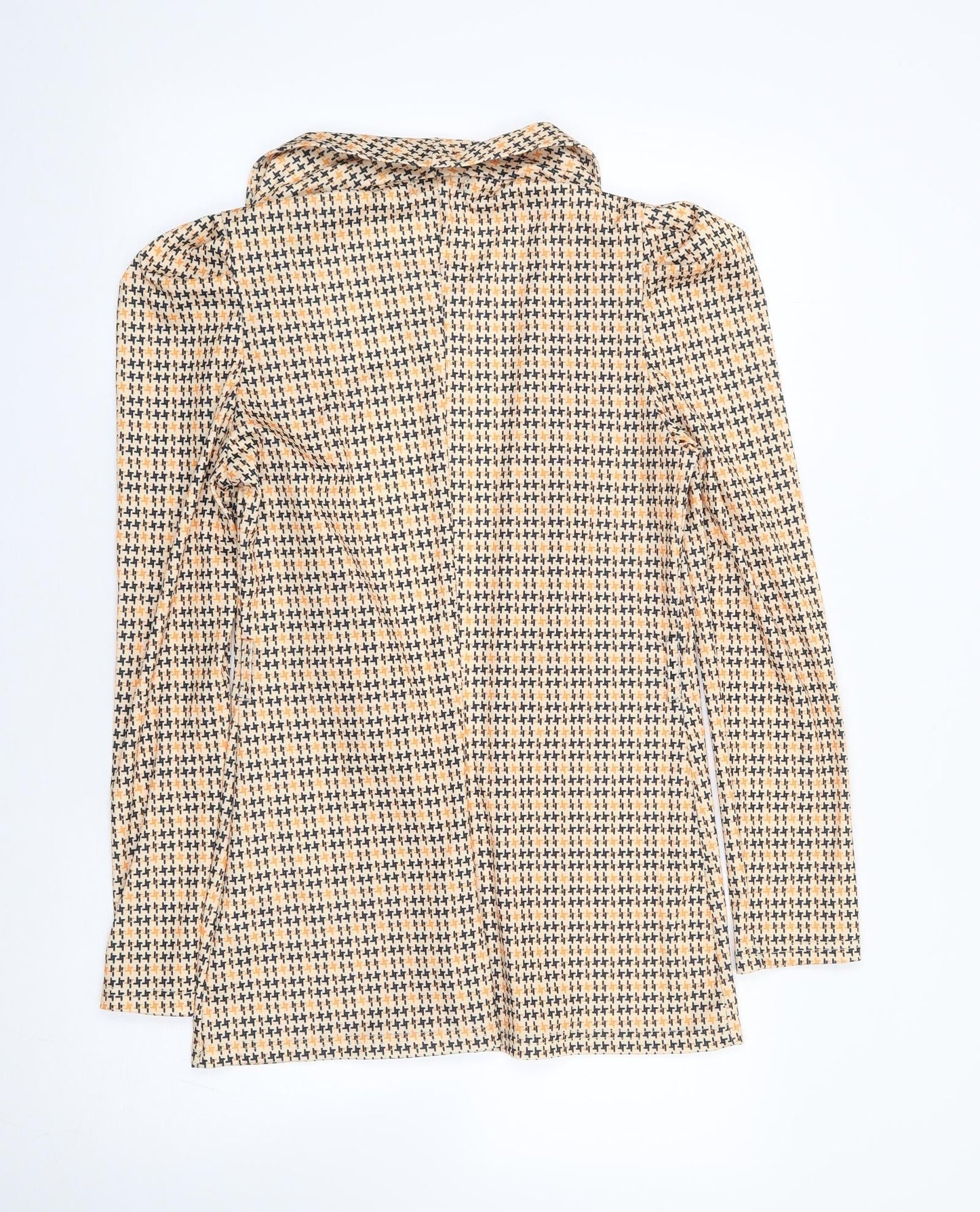 Chicme Womens Yellow Geometric  Jacket Blazer Size S