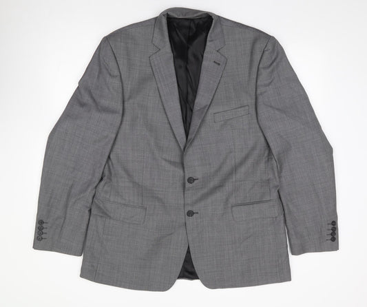 Racing Green Mens Grey  Wool Jacket Suit Jacket Size 44