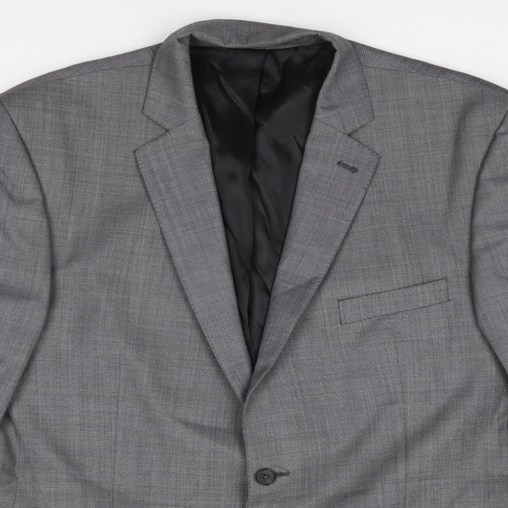 Racing Green Mens Grey  Wool Jacket Suit Jacket Size 44