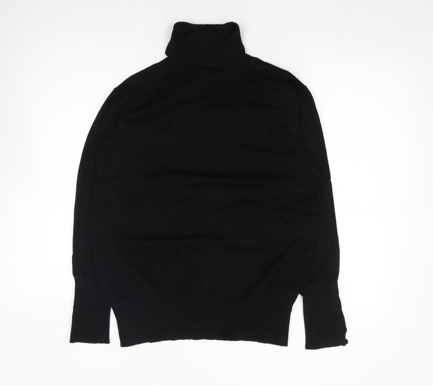 First Avenue Womens Black Roll Neck  Viscose Pullover Jumper Size L