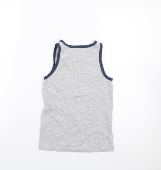 H&M  Boys Grey  Polyester Jersey Tank Size 5-6 Years Round Neck Pullover