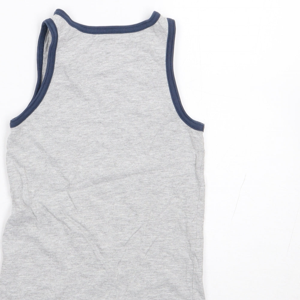 H&M  Boys Grey  Polyester Jersey Tank Size 5-6 Years Round Neck Pullover