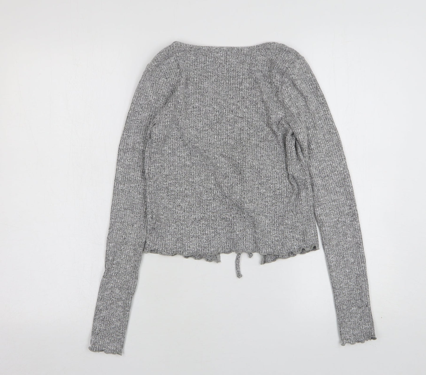 Garage Womens Grey Round Neck  Rayon Cardigan Jumper Size S
