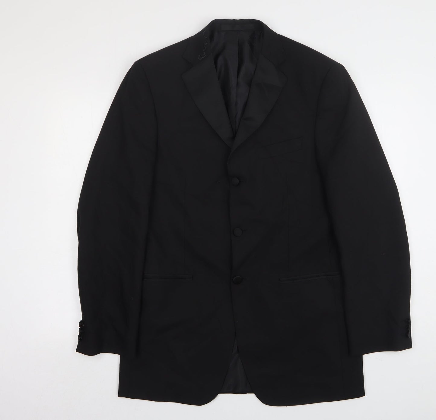Impressions Mens Black  Wool Jacket Suit Jacket Size 38