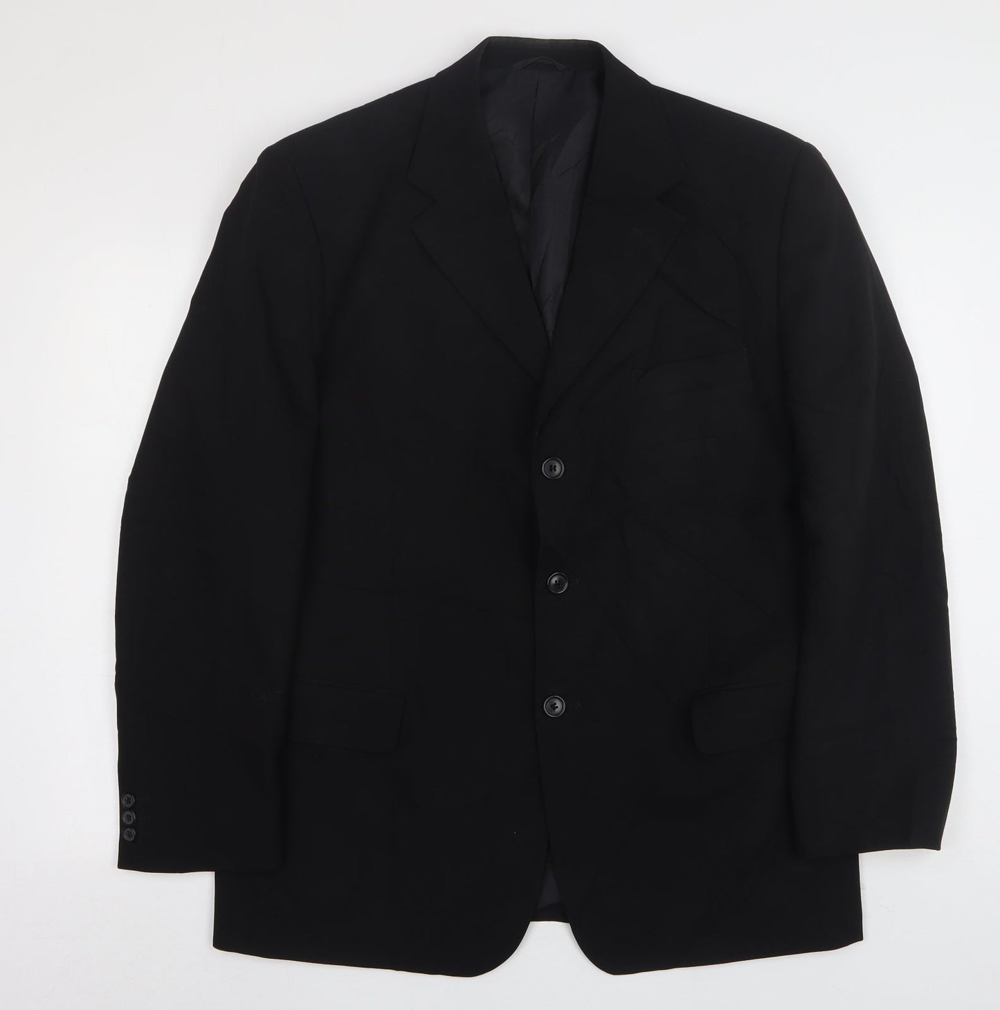 Savatini Mens Black  Polyester Jacket Suit Jacket Size 40