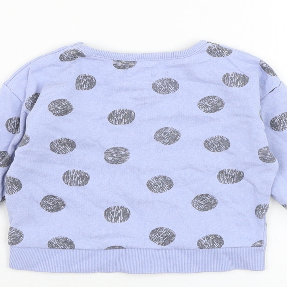 John Lewis Boys Blue Polka Dot Cotton Pullover Jumper Size 3-6 Months  Pullover