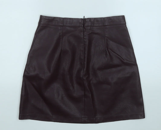 New Look Womens Purple  Polyurethane A-Line Skirt Size 8