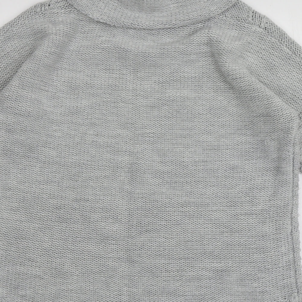 Oasis Womens Grey Roll Neck  Acrylic Pullover Jumper Size XS