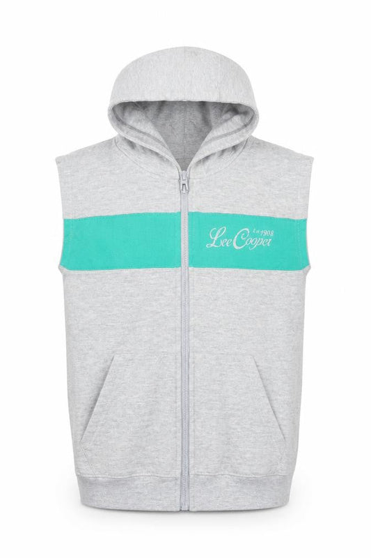 Lee Cooper Boys Grey  Cotton Full Zip Hoodie Size 9-10 Years  Zip - Logo