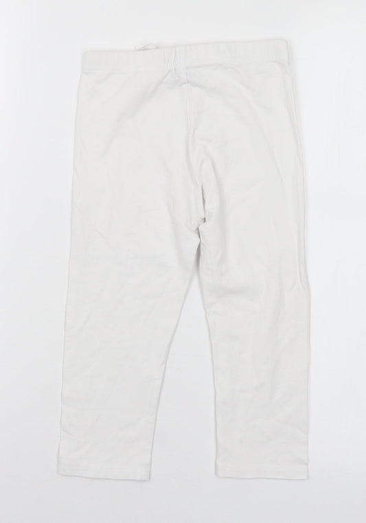 Primark Girls White  Cotton Pedal Pusher Trousers Size 8-9 Years  Regular