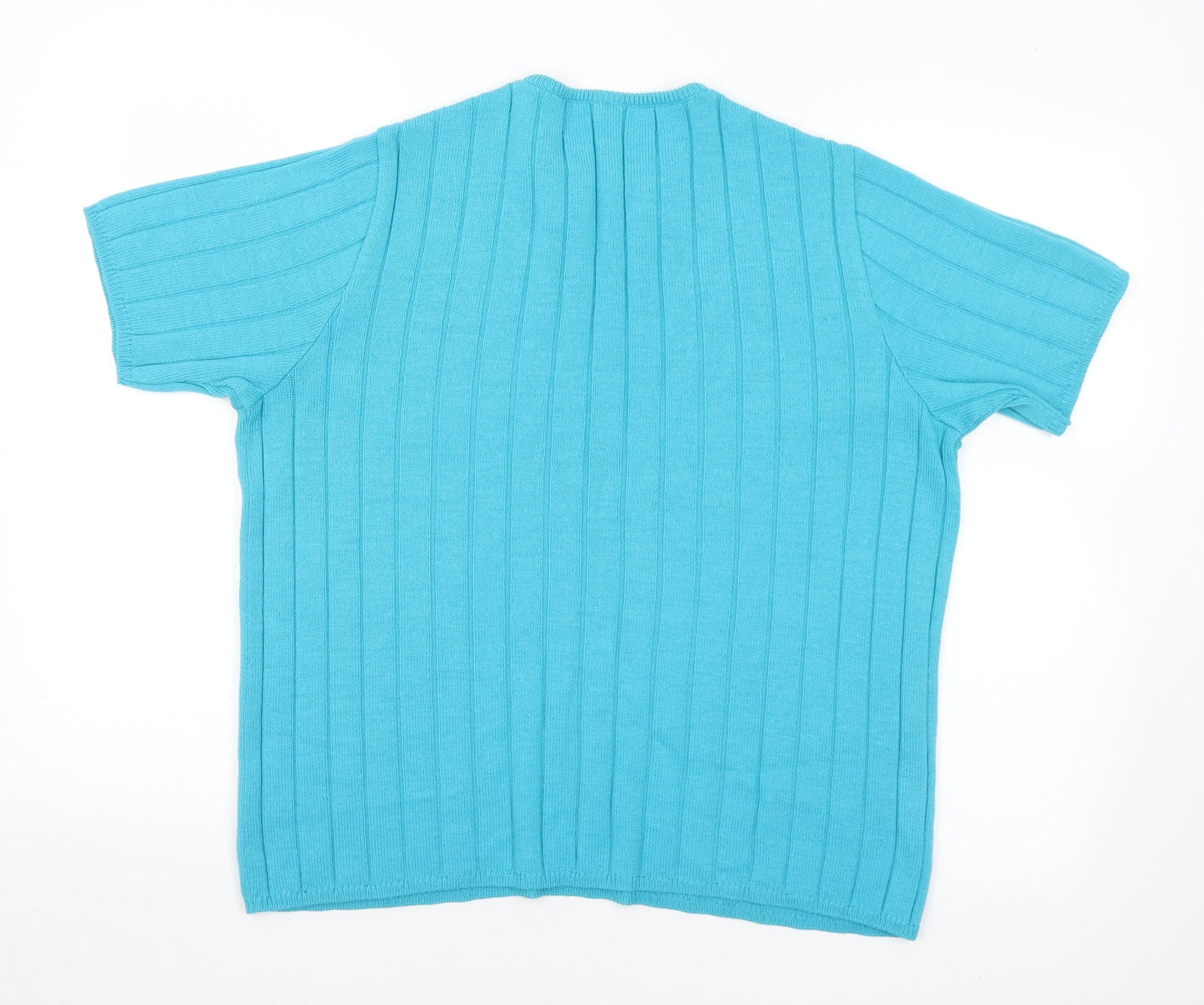 LUCIA Womens Blue Round Neck  Acrylic Pullover Jumper Size 10