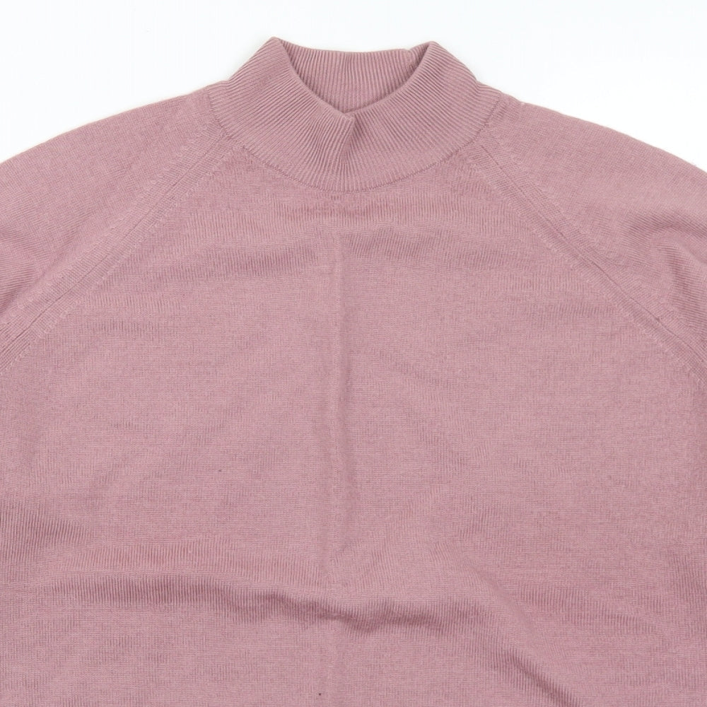 Preworn Womens Purple Mock Neck  Acrylic Pullover Jumper Size M