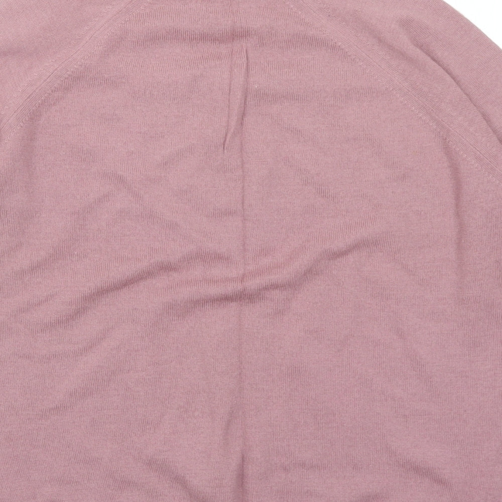 Preworn Womens Purple Mock Neck  Acrylic Pullover Jumper Size M