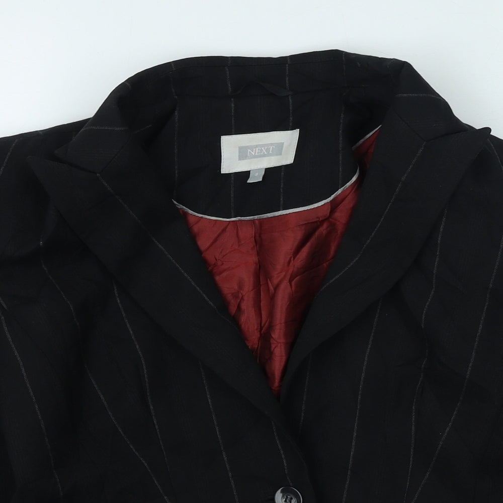 NEXT Womens Black Striped Jacket Size 8