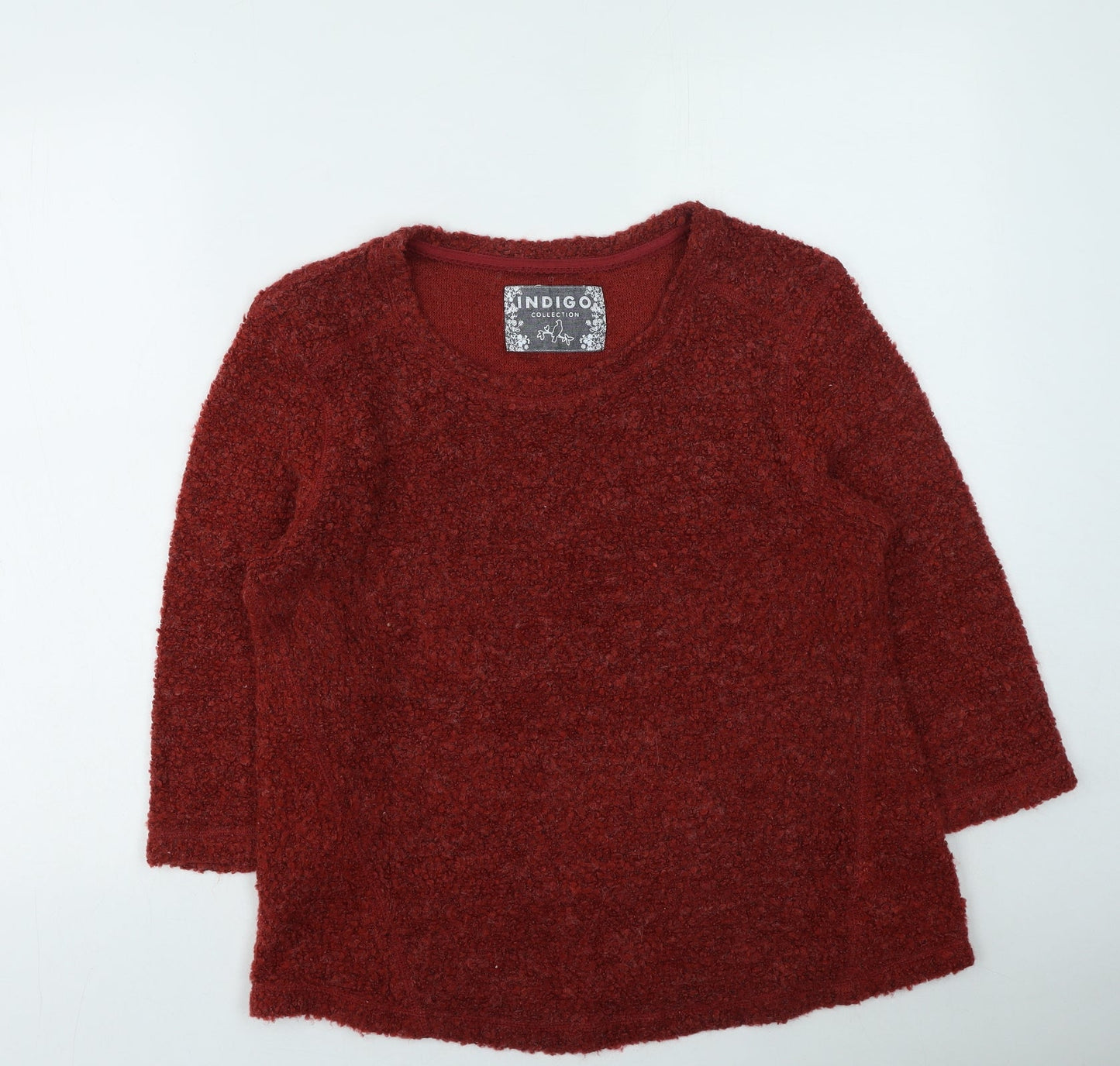 Marks and Spencer Womens Red Round Neck Acrylic Pullover Jumper Size 14
