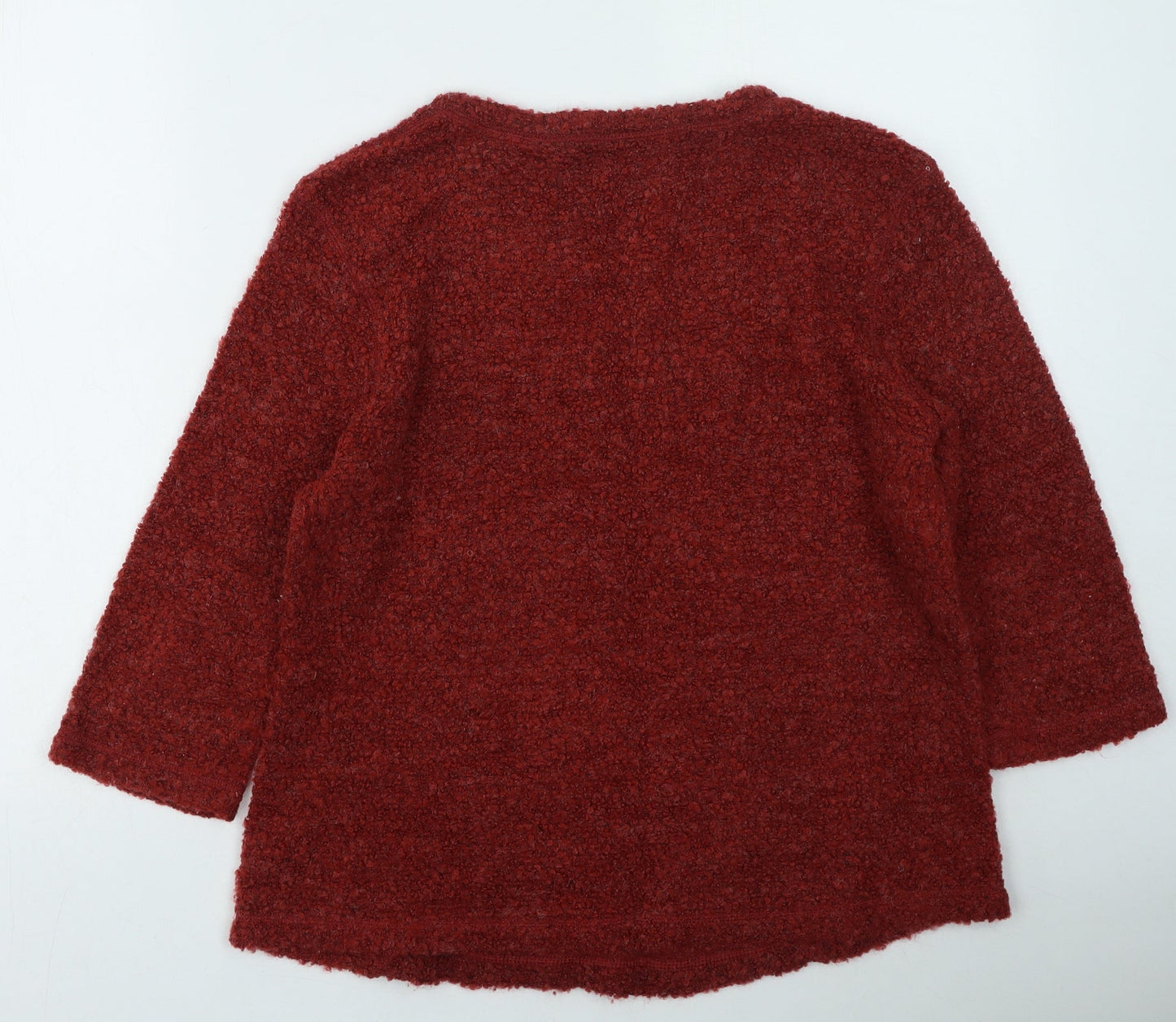 Marks and Spencer Womens Red Round Neck Acrylic Pullover Jumper Size 14
