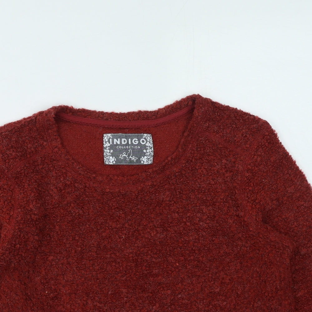 Marks and Spencer Womens Red Round Neck Acrylic Pullover Jumper Size 14