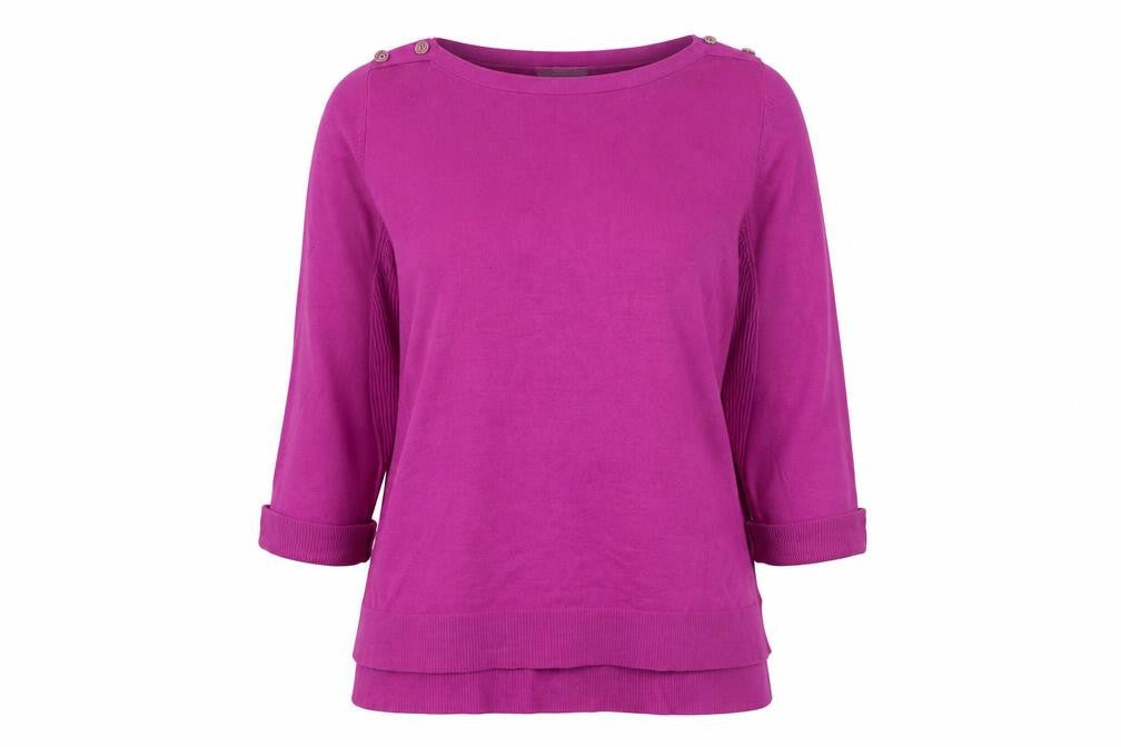 BHS Womens Purple Crew Neck  Acrylic Pullover Jumper Size 12