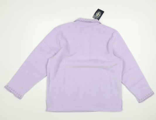 Fashion Extra Womens Purple  Polyester Pullover Sweatshirt Size 18  Button
