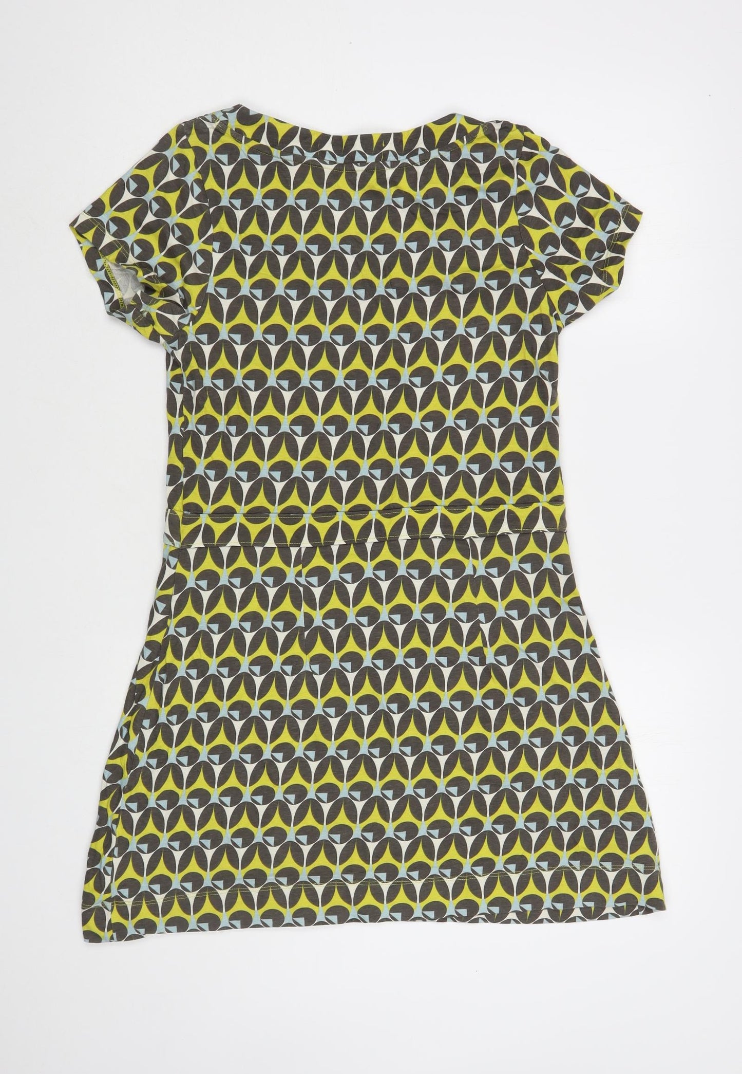 Mudd & Water Womens Multicoloured Geometric Cotton T-Shirt Dress  Size 10  Boat Neck Pullover