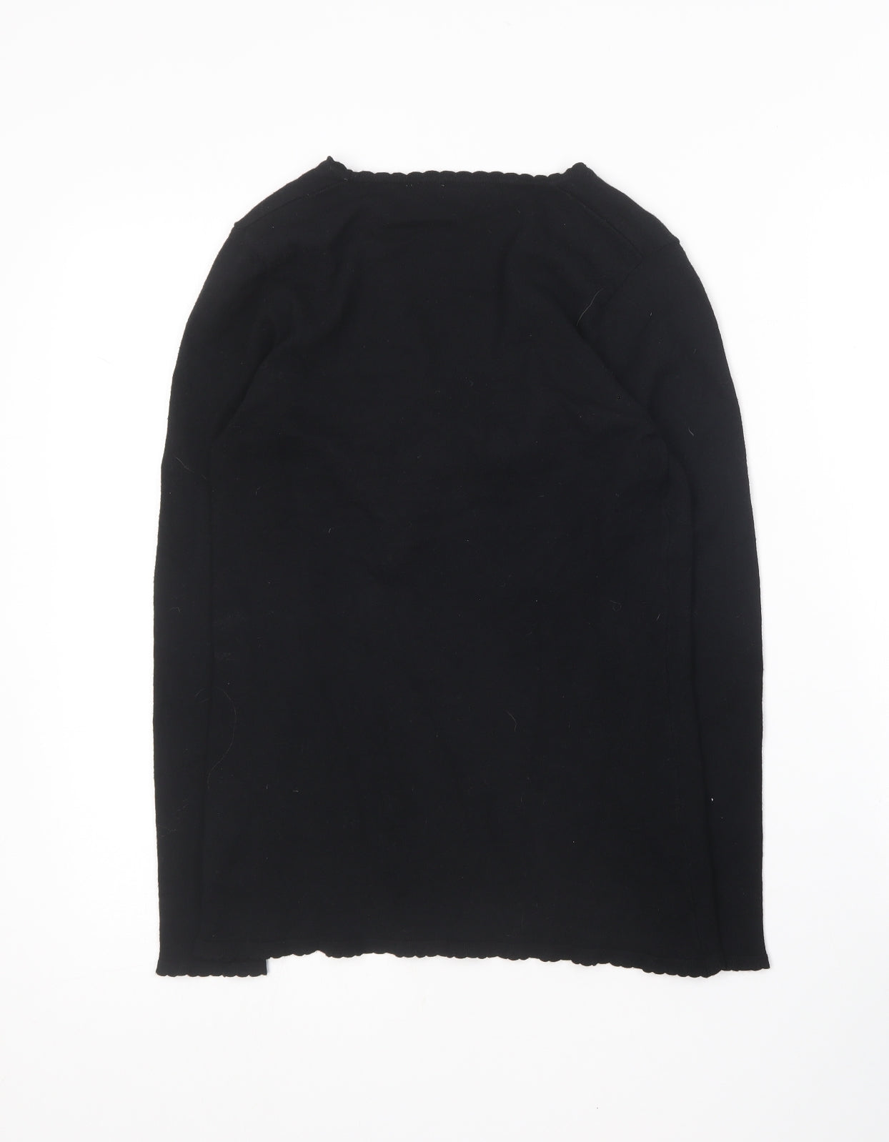 Off Shoot Womens Black V-Neck  Rayon Pullover Jumper Size S