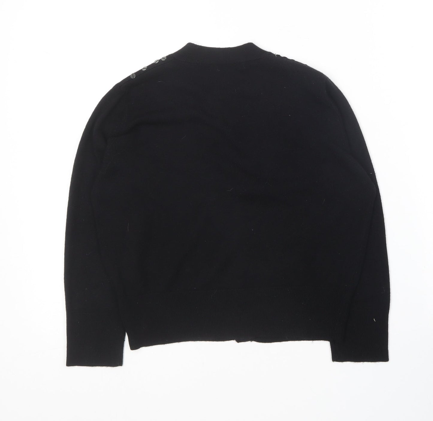 Select Womens Black V-Neck  Acrylic Cardigan Jumper Size 10