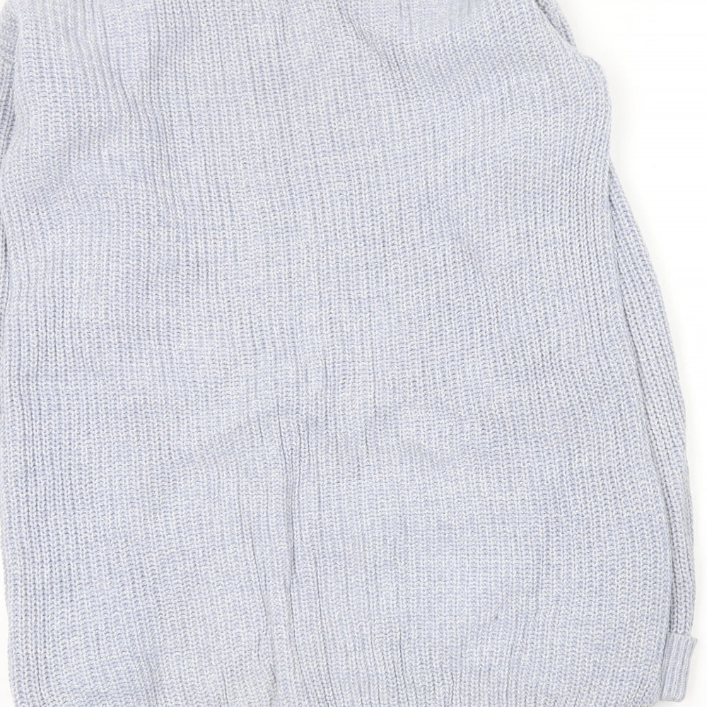 Marks and Spencer Womens Blue Round Neck  Cotton Pullover Jumper Size S
