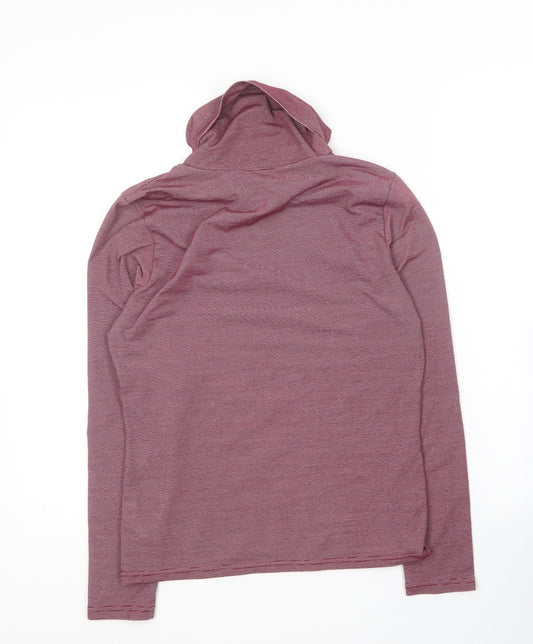 ellesse Womens Purple Roll Neck Striped Polyester Pullover Jumper Size L