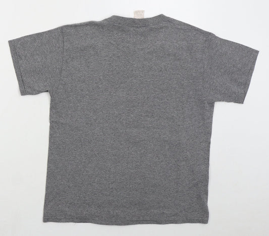 Gildan Boys Grey  Cotton Basic T-Shirt Size M Crew Neck Pullover - Don't Try This At Home