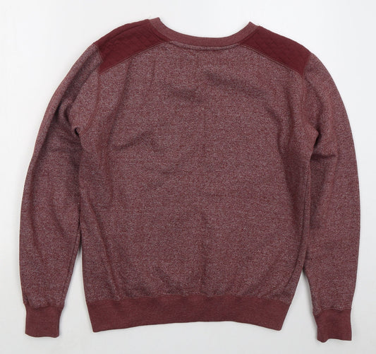 MAN Mens Red  Cotton Pullover Sweatshirt Size S