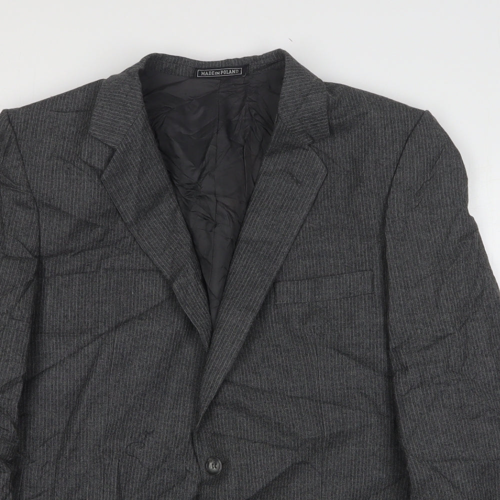 Skopes Mens Grey Striped Wool Jacket Suit Jacket Size 40