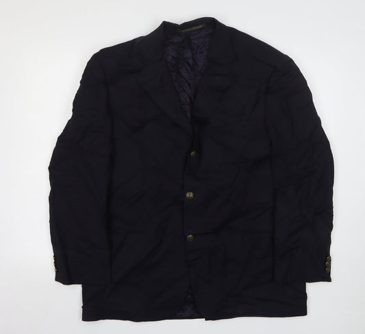 Marks and Spencer Mens Blue  Wool Jacket Suit Jacket Size 42